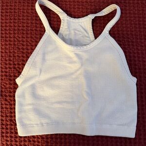 Vitality White Ribbed Tank Top